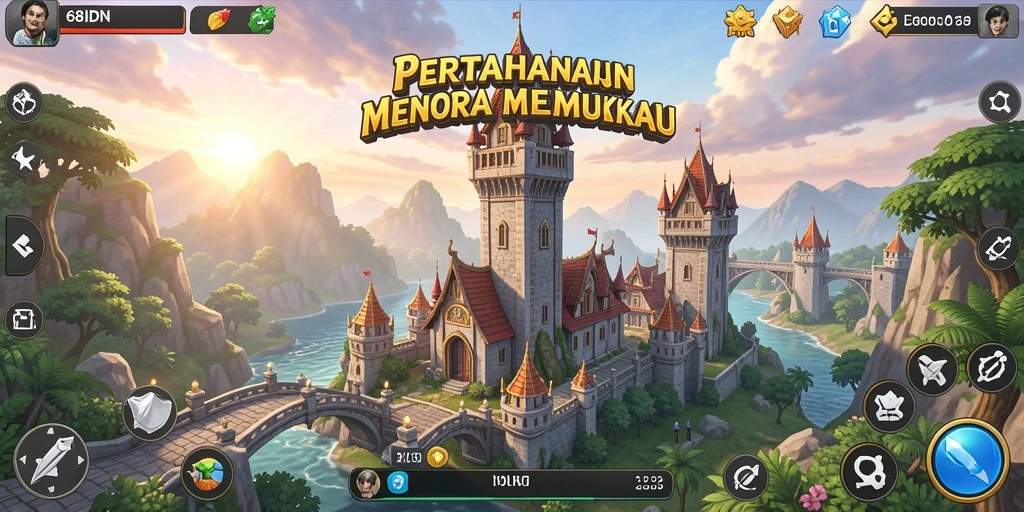 Screenshot gameplay Tower Defense di 68IDN yang seru dan menantang.