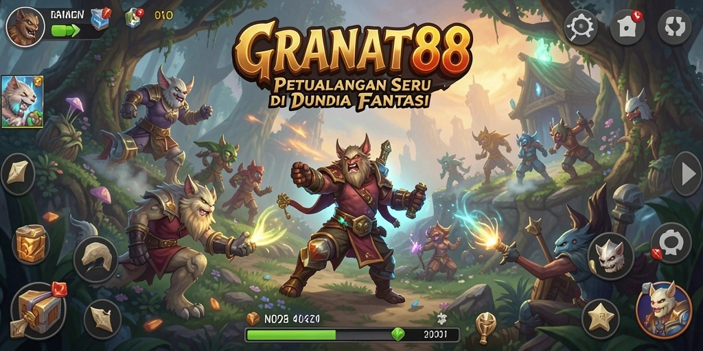 Tampilan gameplay seru di dunia petualangan fantastis.