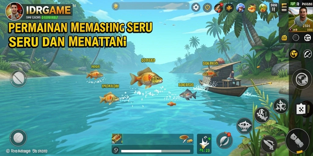 Gameplay memancing yang menegangkan dan mendebarkan di IDRGAME.