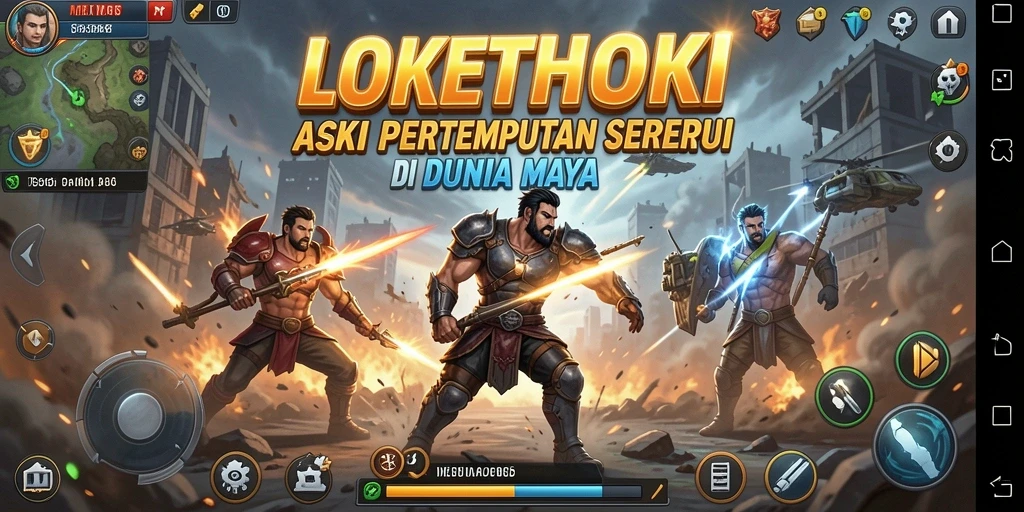 Tampilan gameplay seru dari LOKETHOKI saat bertempur.