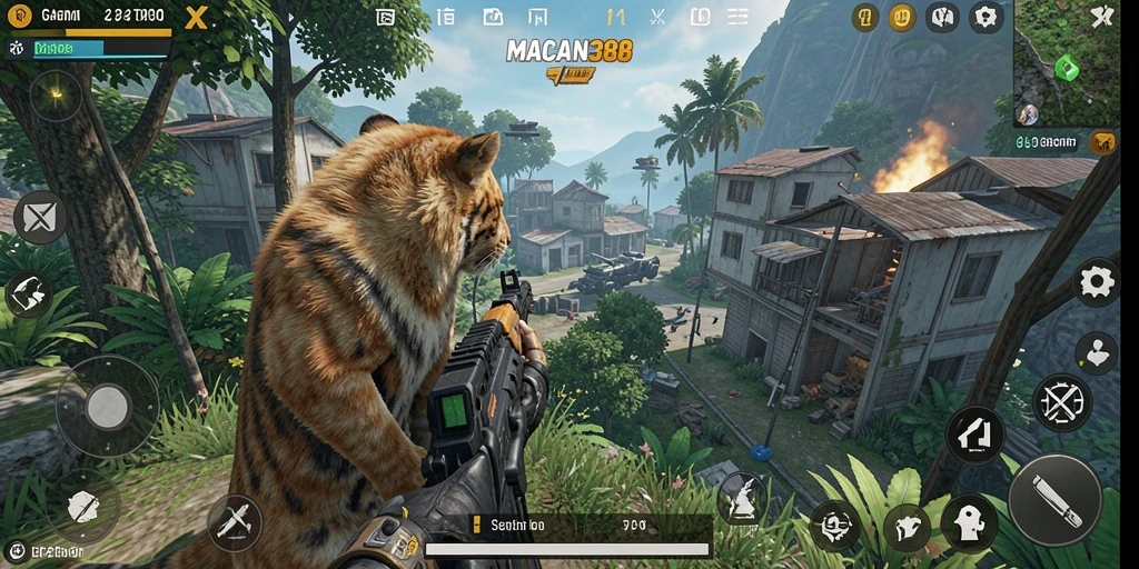 Tampilan gameplay menegangkan di MACAN388 dengan aksi tembak-menembak yang seru.