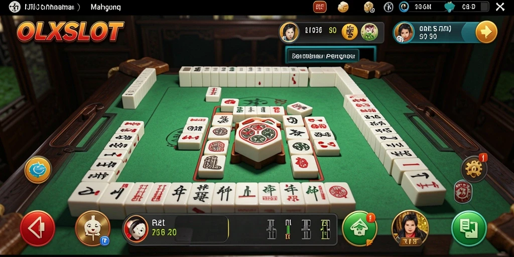 Screenshot gameplay OLXSLOT menampilkan tantangan Mahjong yang seru.