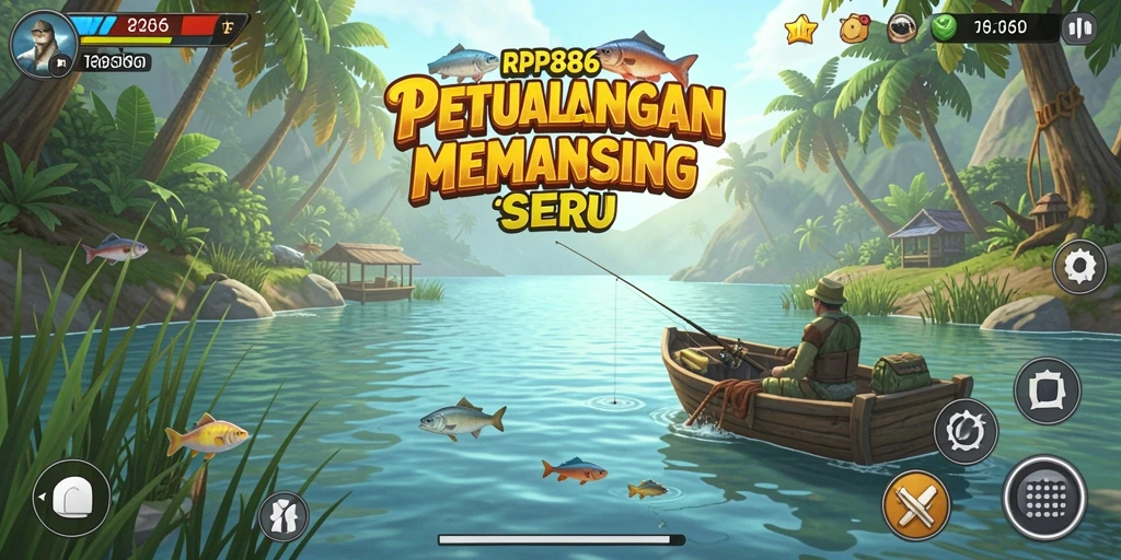 Tampilan gameplay yang mendebarkan dalam RP886 saat memancing.
