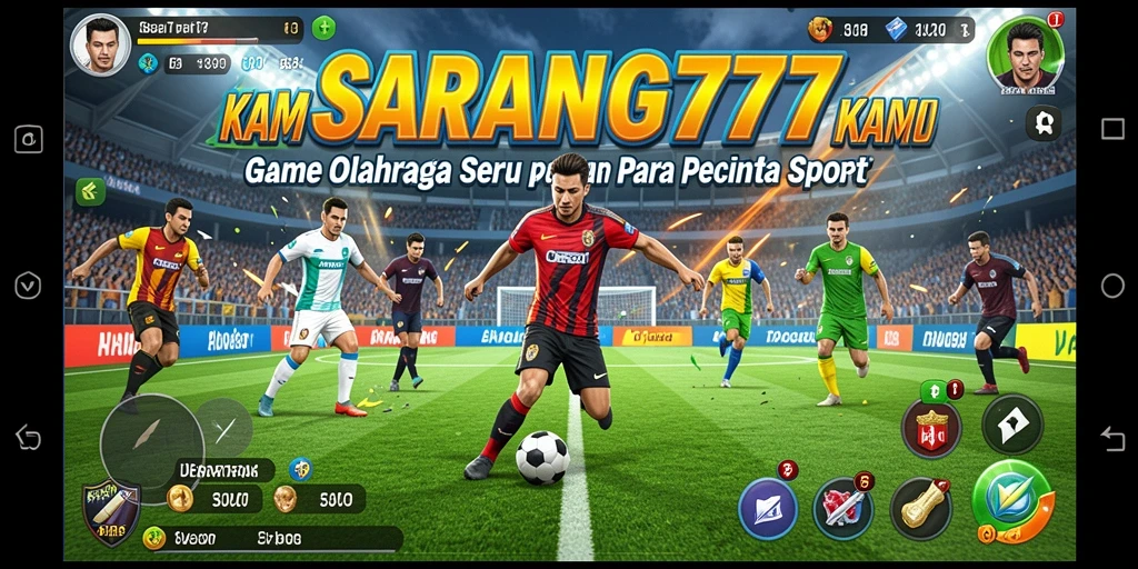 Tampilan utama gameplay SARANG777 dengan aksi olahraga yang seru.