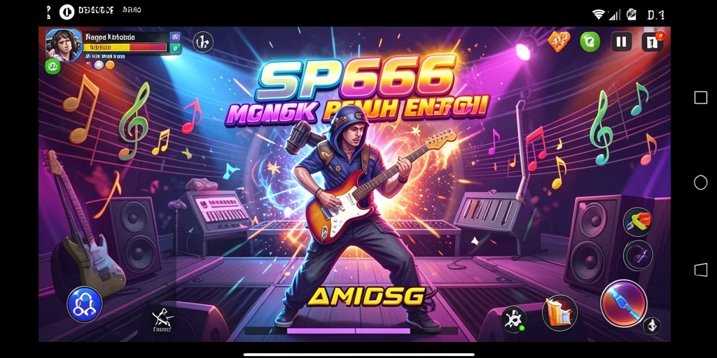 Screenshot gameplay SP666 menampilkan aksi seru bermain musik.