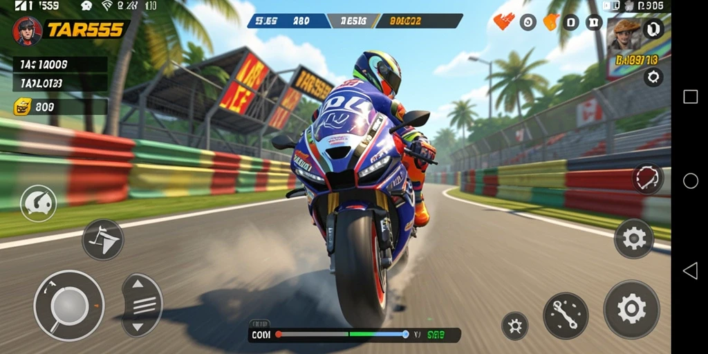 Tampilan gameplay seru balap motor di TAR555.