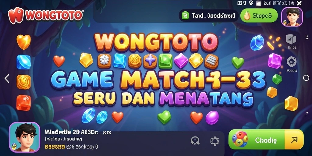 Tampilan gameplay WONGTOTO dengan momen mencocokkan objek.